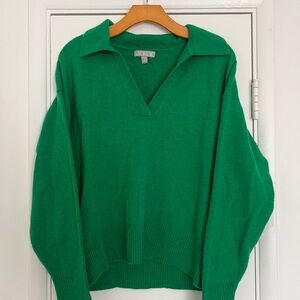 J. Crew Vibrant Green V-Neck Sweater